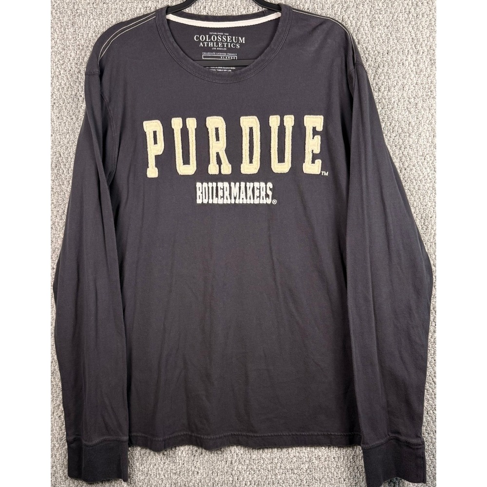 Colosseum Purdue Boilermakers Shirt XL Gray Long Sleeve NCAA College Fan Gear